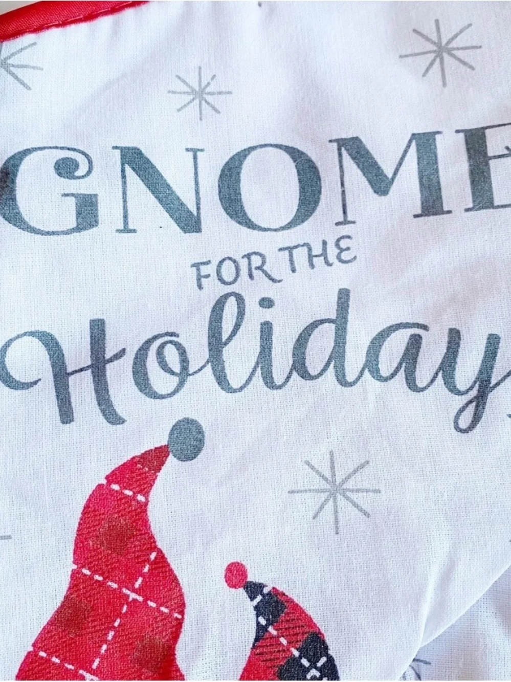 Gnome for the Holidays Red Kitchen Set-3Piece(OvenMitt,PotHolder,Towel)